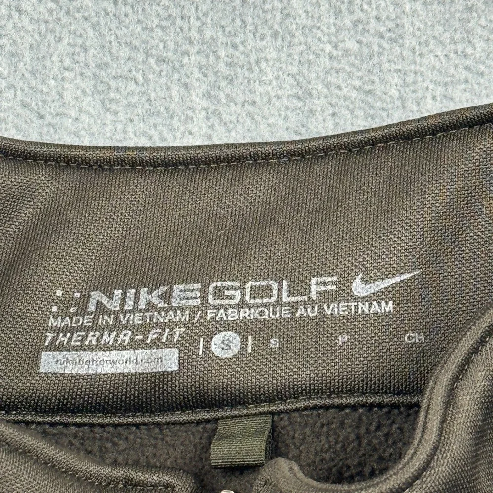 Nike Golf Therma Fit Sweatshirt Mens Small Brown Fleece Pullover 1/2 Zip‎ Active